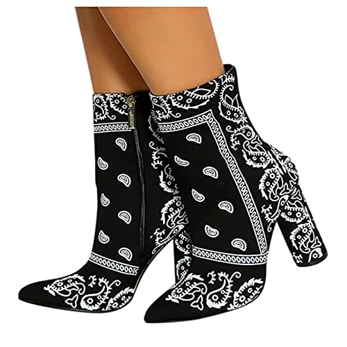 Stöckelschuhe für Frauen Damen Klassische Hohe Stiefel Winter Schuhe mit Absatz Kurze Stiefel Langschaft Overknee...